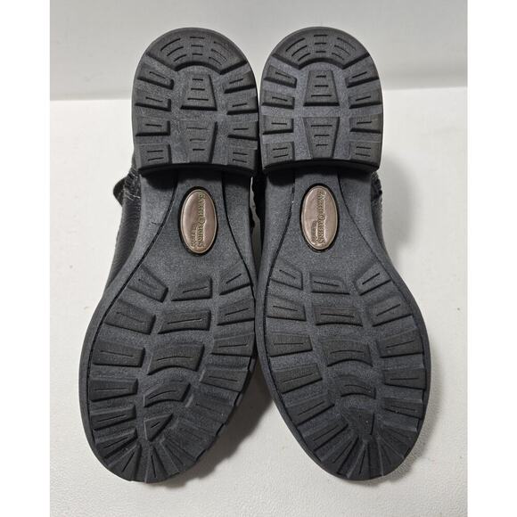 Earth Origins Women Paris Black Leather Zip Up Ankle Boot Strap Size 8 Wide - Picture 8 of 10